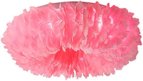 ALED Modern Chandelier Lamp, Pink Romantic Feather Flush Mount Ceiling Home Decorative Elegant Soft Lighting ﻿,Luxury