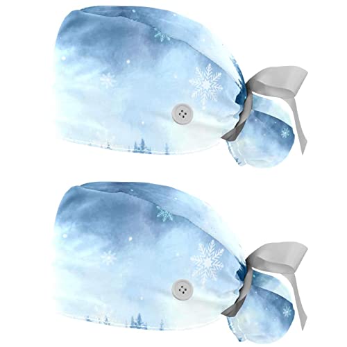 Casquettes de travail respirantes JDEZ anti-transpiration à motif forêt d'hiver