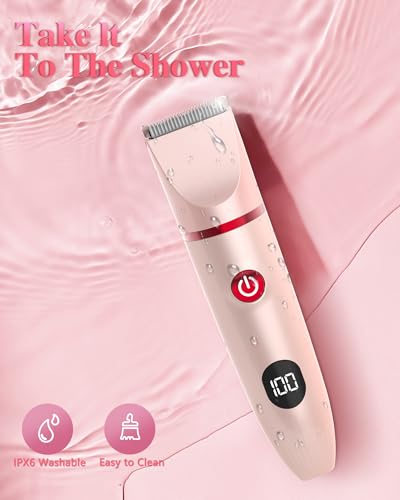 3-in-1 Bikini Trimmer for Women, Electric Razors Shaver for Public Hair - Rechargeable Body Hair Trimmer, Portable Detachable Removal Kit, lPX7 Waterproof Lightweight with LED Display, Gift for Women — view 5