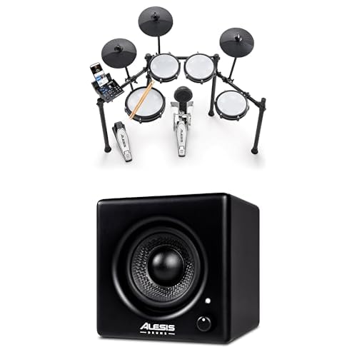 Alesis Nitro Max Kit and Amp - Electric Drum Set with 10" Dual Zone Snare, Bluetooth, USB MIDI, and 70W Rack-Mountable Drum Amplifier