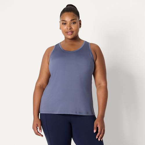 Image of Amazon Essentials Women's Active Quick Dry Tech Stretch Racerback Scoop Neck Tank Top, Multipacks