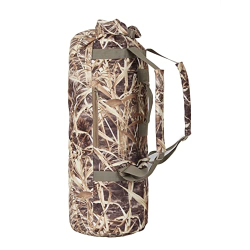 AUSCAMOTEK Duck Blind Duffel Bag for Hunting Gear - Water Resistant Top Load Camo Duffle Backpack- Camouflage Scent lock pack