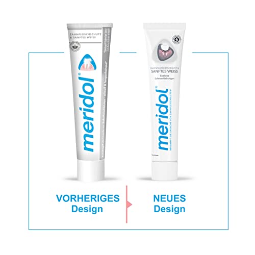 meridol Zahnpasta Sanftes Weiss 75 ml - antibakterieller Effekt, Zahncreme schützt vor Zahnfleischentzündungen, für natürlich weiße Zähne (Packung mit 4) – Bild 5