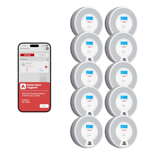 X-Sense Smart Smoke Detector Carbon Monoxide Detector Combo with Replaceable Battery, Wi-Fi Smoke and Carbon Monoxide Detector with Real-Time App Noti