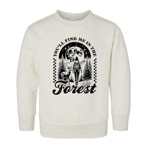 Find Me in the Forest Kids Sweatshirt Toddler 3T Natural Heather