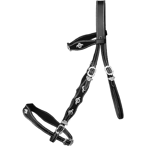 Brama West Portugiesische Trense Barockzaum Aveiro Barocktrense schwarz/Silber, Gr. Full