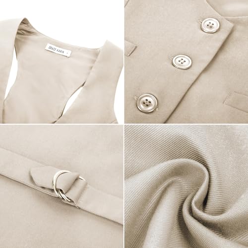 Image of GRACE KARIN Women's Suit Vest Top, Dressy Casual Sleeveless Button Waistcoat, Fromal Steampunk Blazer for Work Office