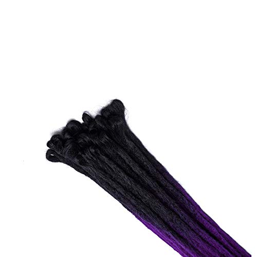 24" Dreadlock Extension Ombre For Hip-Hop Synthetic Heat Resistant Faux Locs Dread Reggae Extension Twist Braiding Faux Locs Crochet For Man Women (5Strands/1Pack,Black To Dark Purple) #TOP5