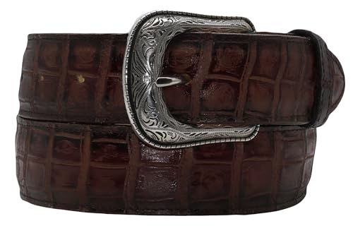 Silverton Men's Croc Belly Genuine Leather Western Style Cherry Belt