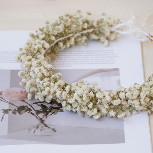 Diadema de flores secas para boda miniatura 2
