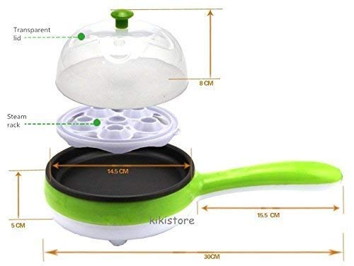 Matiman Enterprise Multifunction 2 in 1 Electric Two Layer Egg Boiler Steamer Omelette Non-Stick Frying Pan 14 Boiled Eggs 2
