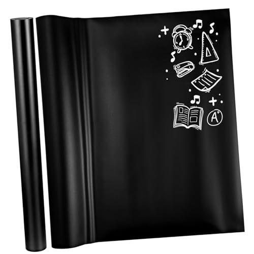 WOONEKY 2 pièces Autocollants Tableau Ardoise Amovibles Film Adhésif Noir pour Cuisine Bureau École Surface Lisse Réutilisable Espace Écriture Large