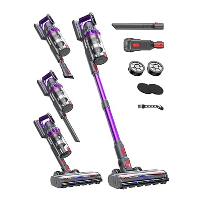 XenonLab Cordless Vacuum Cleaner, 75Mins/55KPa/650W Freestanding Stick Vacuum Cleaners for Home, Rechargeable