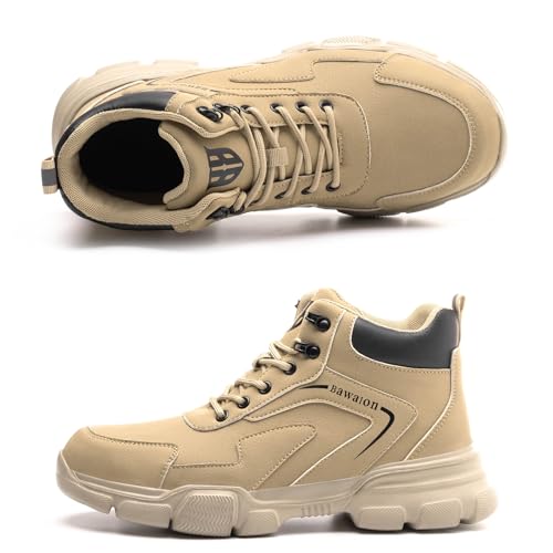 Image of Nasogetch Waterproof Work Boots for Men Women Steel Toe Boots Lightweight Indestructible Slip Resistant Construction Safety Boots