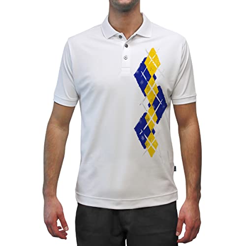 Dry Fit Short Sleeve Graphic Golf Polo Shirt for Men, Great for Sports and All Outdoor Activities - Argyle Paradise (AA-ZZ)