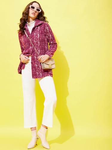 Image of Modeve Women Printed Full Sleeve Jacket for Winter