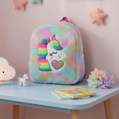 Image of Tickles Unicorn Plush School Bag Backpack Shoulder Bag Picnic Travelling For kids Boys & Girls