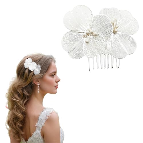 COYUN Plata Nupcial Tocado, Tocado de Flores de Vid para Novia de Boda, Novia Cristal Boda Pelo Vid,Decoración de Cabello de Pelo de Flores Accesorios para Mujeres Niña Accesorios para Pelo Boda