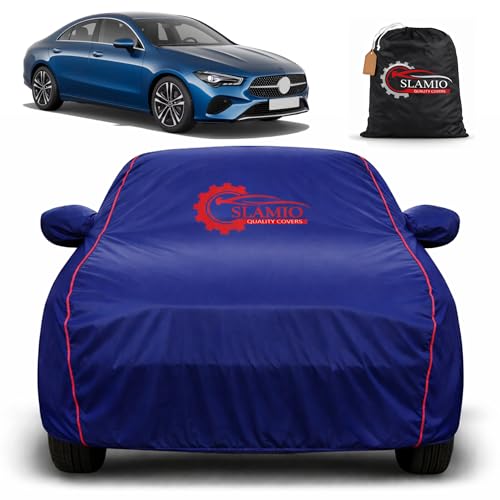 Image of Premium 100% Waterproof Car Cover for Mercedes CLA-200 /220 Model | All-Weather, UV & Dust Protection | Heavy-Duty 3-Layer Fabric | Custom Fit with Mirror & Antenna Pockets | Navy Blue