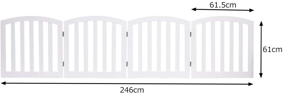 COSTWAY Barrera de Seguridad para Perros Mascotas Valla Protección de Madera Plegable para Habitación Puerta Escalera (Blanco)