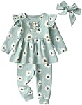Toddler Infant Baby Girl Clothes Set Flower Daisy Pullover Shirt Long Sleeve Top Pants Headband 3Pcs Outfits