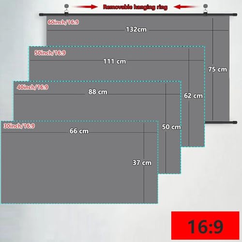 Pantalla manual antirreflejo para proyector 60 pulgadas miniatura 7