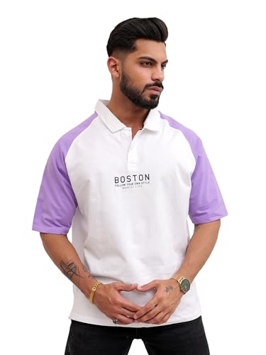 Image of Maniac || Mens || Printed ||Raglan Polo Neck || 3 /4th Sleeve || Cotton ||Oversized ||Polo T-Shirt