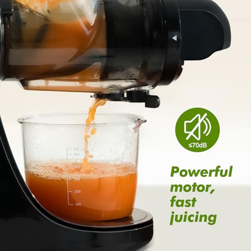 Image of Fretta Juicer Machines, Cold Press Juicer, 3 inch Feed Chute, Easy Clean,200W | Less Prep for Daily Juicing, Soft & Hard Produce, Quiet Morning Use, Reverse Function, Y-Shaped Safer Loading