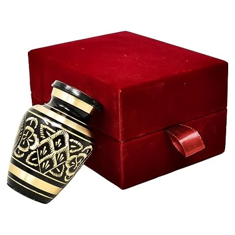 SMIURNS Small Urns for Human Ashes, Urn for Human Ashes Adult Woman, Mom & Dad Funeral for Little Keepsakes, Comes with Black Velvet Case. Cover
