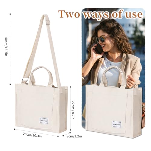 Image of Stylish Corduroy Women's Handbag - Vintage Design, Versatile & Practical for Everyday Use
