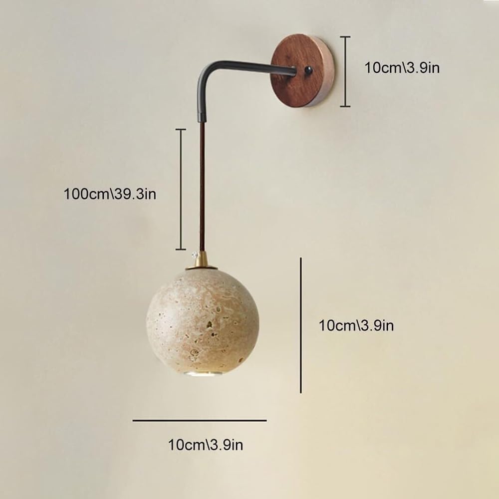 Moderne minimalistische Wandlampe, Kugel-Naturstein-Wandleuchte for Kücheninsel-Bauernhaus-Wohnzimmer