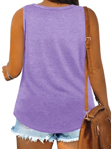 Image of Plus Size Tank Tops for Women Summer Sleeveless Tops Loose Fit Tunic Tanks
