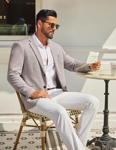 Image of COOFANDY Mens Casual Blazer Knit Sport Coat Lightweight Two Button Suit Jacket
