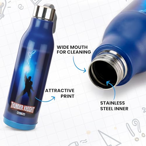 Image of Nayasa Whip 900 ml Insulated Inner Steel Water Bottle | Wide Mouth Leakproof Bottle | BPA-Free Durable Water Bottle | Blue