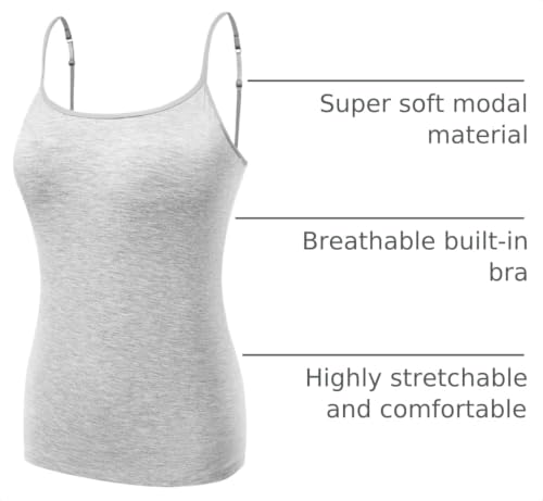 Image of Ibeauti Womens Camisoles Tops with Built in Padded Bra Basic Breathable Tank Top
