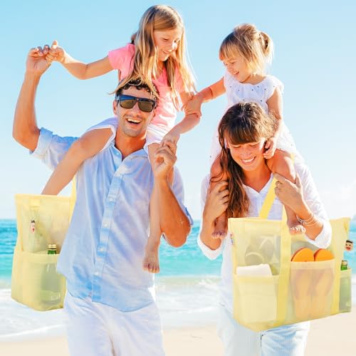 Grand sac de plage imperméable Tagitary jaune avec fermeture éclair - 7