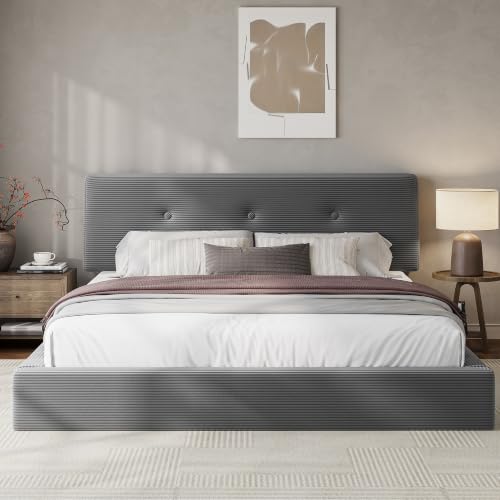Image of EnHomee Cloud Bed Frame King Size with Adjustable Headboard