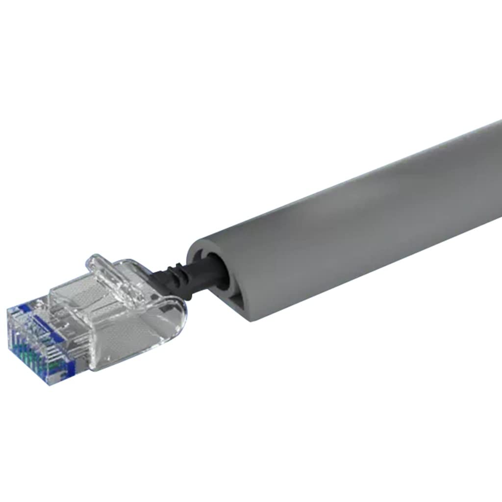 Cubierta De Cable De Piso Sala De Juegos Práctica Gestión De Cables De Piso Anti-Tripamiento, Cubierta De Cable De PVC Suave Fácil De Cortar para Piso, Cavidad del Cable-0,8 Cm/0,3 Pulgadas/Grigio/4