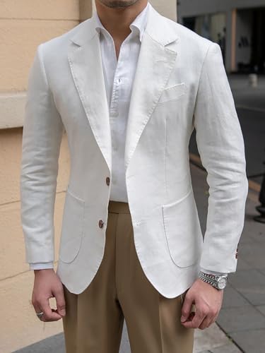 Wangyue Mens Casual Linen Blazer Lightweight Linen Jacket Men Sport Coat 2 Button Slim Fit Suit Wedding Blazer for Men2