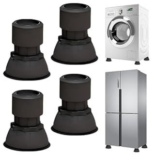 piedini per lavatrice, 4 Pezzi Piedini Antivibrazione Impilabili, Antiscivolo Universale Piedini Gommine, Frigorifero e Ammortizzatori Lavatrice, per Lavatrici e Asciugatrici