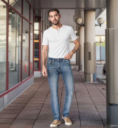 Image of ETHANOL Men's Straight Knit Denim Jeans
