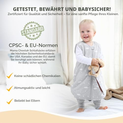 Bio-Kleinkind-Schlafsack mit Füßen, 1,5 TOG, 6–18 Monate, 2er-Pack – Ansicht 2