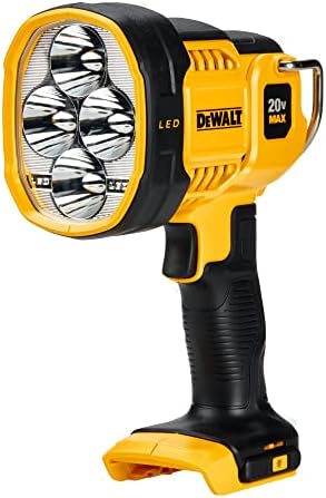 DEWALT 20V MAX LED Work Light, 508 Yard Distance, 90 Degree Pivoting Head, 1500 Lumens of Brightness, Cordless (DCL043), Yellow