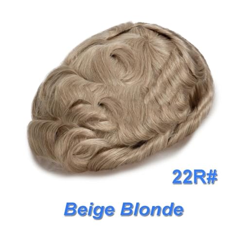 Système de remplacement de boucle hommes toupet beige blond 7x9 - 2