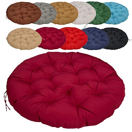 Washable Non Slip Chair Cushions 90cm 35.43in with Ties Cozy Garden Seat Pads & Beer Bench Covers Burgundy Red Outdoor Decor
