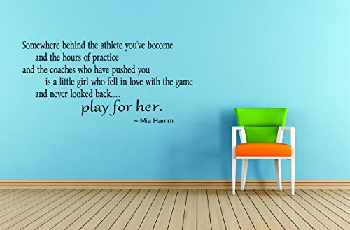 Play For Her Gymnastics Soccer Quote Wall Decal Sticker Size : 20 Inches X 25 Inches #TOP5