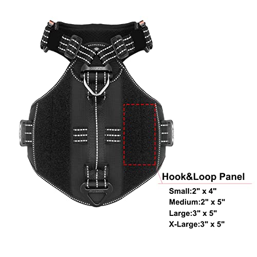 Icefang Gn8 Quick Moving Tactical Dog Harness With Handle,Reflective Training Working K9 Vest,No-Pull Front Clip,5-Points Adjust,Hook And Loop Panel (Xl (Neck 20"-29"; Chest 31"-40"), Black) #TOP3