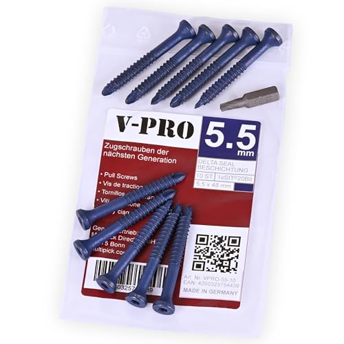 MULTIPICK Tornillos de tracción [5.5 x 48 mm] Tirafondos - 10 piezas