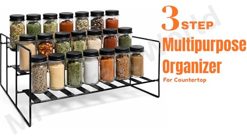 Image of Bathroom Organizer forCountertop Storage Rack Cabinet & Drawer Spice Rack Set for Kitchen Shampoo Holder for Vanity, Kitchen Sink & Wash Basin Area