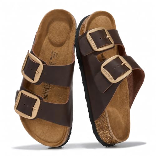 Image of Project Cloud 100% Genuine Leather Footbed Sandals for Women (Santorini)